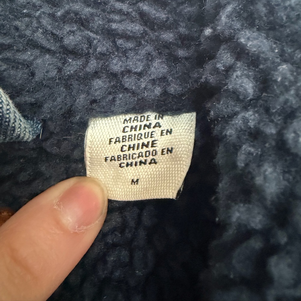 Levi's Navy Blue Sherpa Lined Denim Trucker Jacket - Picture 4 of 9